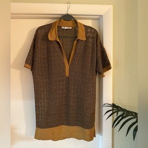 Gold Zara Women’s Coverup Top Size Medium